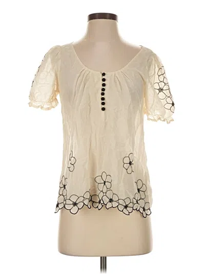 Pre-owned Twenty One Short Sleeve Blouse In Ivory