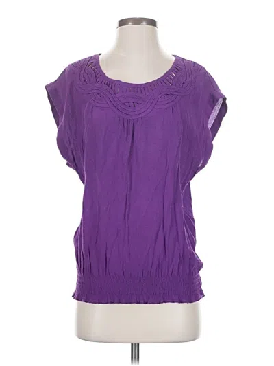 Pre-owned Twenty One Short Sleeve Blouse In Purple