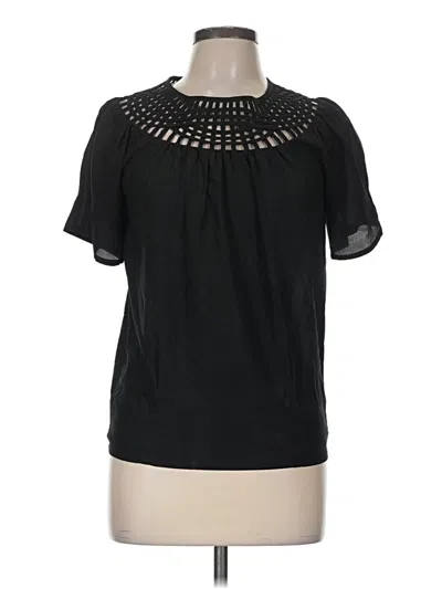 Pre-owned Twenty One Short Sleeve Top Black Keyhole Neckline Tops