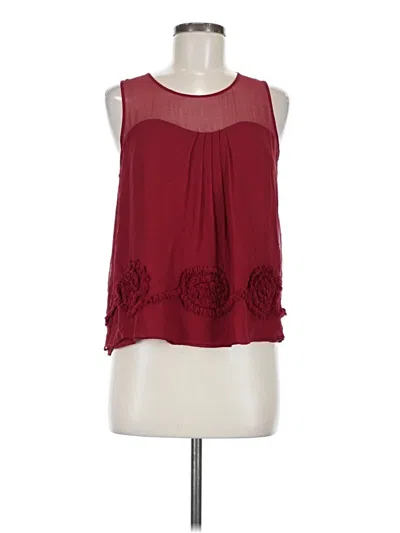 Pre-owned Twenty One Sleeveless Silk Top Burgundy Halter Neckline Tops