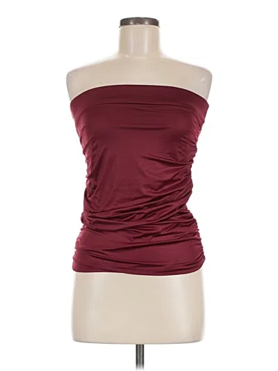 Pre-owned Twenty One Sleeveless Top Burgundy Strapless Neckline Tops