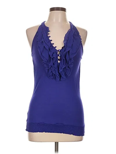 Pre-owned Twenty One Tank Top Blue Halter Neckline Tops