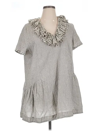 Pre-owned Twenty8twelve Short Sleeve Blouse In Gray