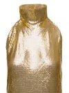 TWENTYFOURHAITCH GOLD METALLIC MINI DRESS IN TECHNO FABRIC WOMAN