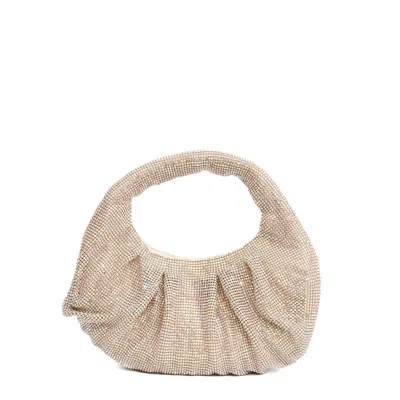Twentyfourhaitch Crescent-shaped Handbag With Radiant Rhinestones
