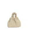 Twentyfourhaitch Gold Strass Bucket Clutch With Gathered Handle In Neutral