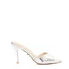 Twentyfourhaitch Silver Slides, 10cm Heel In White