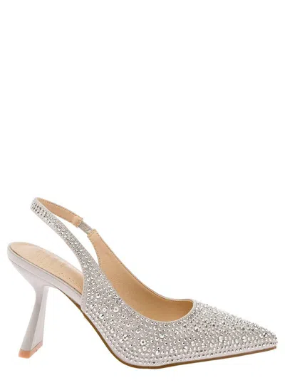 Twentyfourhaitch Silver Slingback With Crystals In Eco-leather Woman