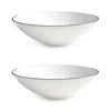 Twig New York Alex Platinum 8 Soup Pasta Bowl, Set Of 2 In Silver