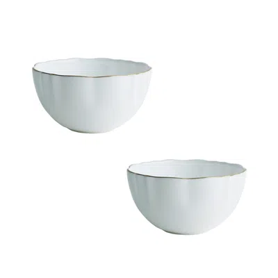 Twig New York Amelie - Brushed Gold - Set Of Two Fruit & Nut Bowls In Multi