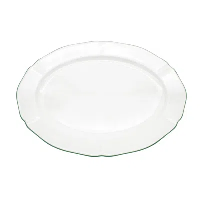 Twig New York Amelie - Forest Green - 14 In. Oval Platter In White