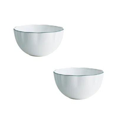 Twig New York Amelie - Forest Green - Set Of Two Fruit & Nut Bowls In Multi