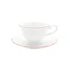 Twig New York Amelie Brushed Gold Rim Cup Saucer In Brown/white/yellow