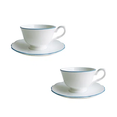 Twig New York Amelie - Royal Blue - Set Of Two Espresso Cups & Saucers