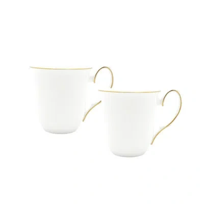 Twig New York Amelie Brushed Gold Bone China Coffee Mug In White;gold