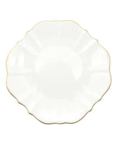 Twig New York Amelie Brushed Gold Rim 13" Charger Plate In White