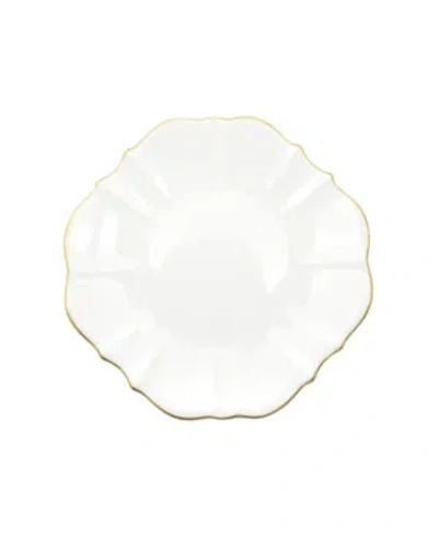 Twig New York Amelie Brushed Gold Rim 8.5" Salad Plate In White With 24k Gold Rim