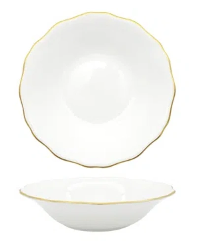 Twig New York Amelie Brushed Gold Rim Set Of 2 Soup/pasta Bowl In White