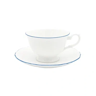 Twig New York Amelie Brushed Rim Cup And Saucer In Royal Blue