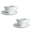 Twig New York Amelie Espresso Cup & Saucer, Set Of 2 In Green/white