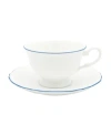 Twig New York Amelie Royal Blue Rim Cup & Saucer In White
