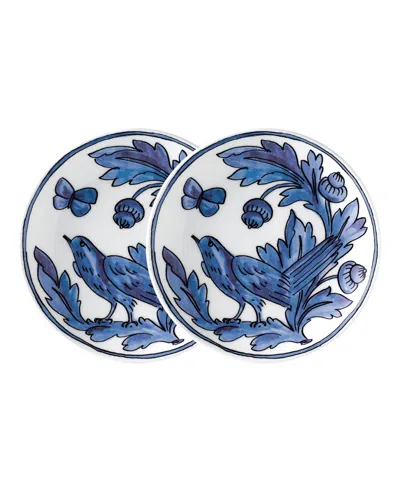 Twig New York Blue Bird 7" Appetizer Plates In Multi