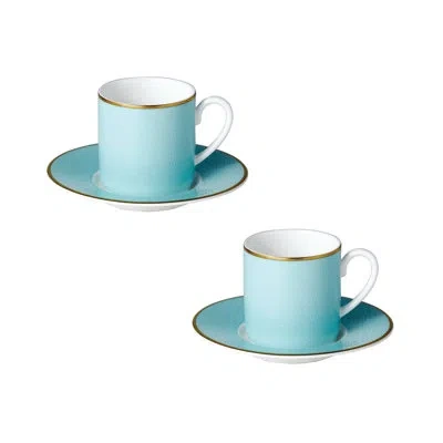 Twig New York Charlotte Bone China Espresso Cup And Saucer In Teal
