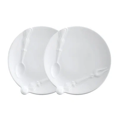 Twig New York Cutlery Set Of Two Accent Plates In White