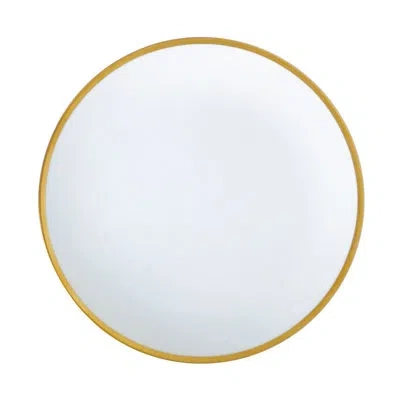 Twig New York Golden Edge 10" Bone China Dinner Plate In White;gold