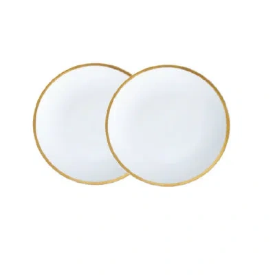 Twig New York Golden Edge 6" Appetizer Plate In White;gold