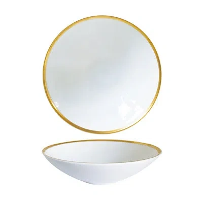 Twig New York Golden Edge Pasta And Soup Bowls In White;gold