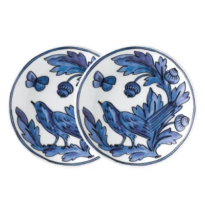 Twig New York Heritage Blue Bird Set Of Two Accent Plates In Multi