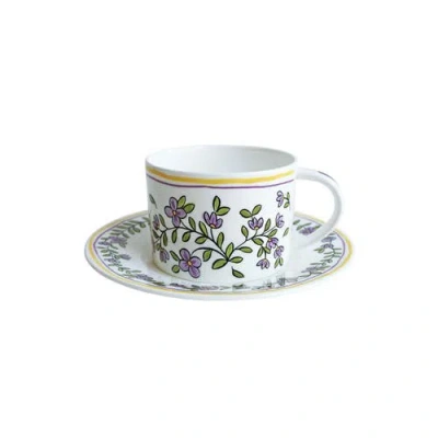 Twig New York Heritage Forget Me Not Cup And Saucer In Multi