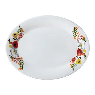 Twig New York Language Of Flowers - 14 In. Oval Platter In White