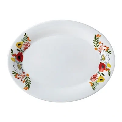 Twig New York Language Of Flowers 14" Oval Platter In White