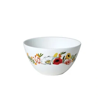 Twig New York Language Of Flowers Cereal/soup Bowl In White;red