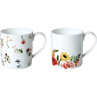 Twig New York Language Of Flowers Set Of Two Mugs In Multi