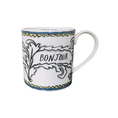 Twig New York Mon Amour Bone China Coffee Mug In Blue;white;yellow