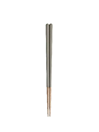Twig New York Neutrals Mono Chopsticks Set Of Four - Cool Beige In Gray