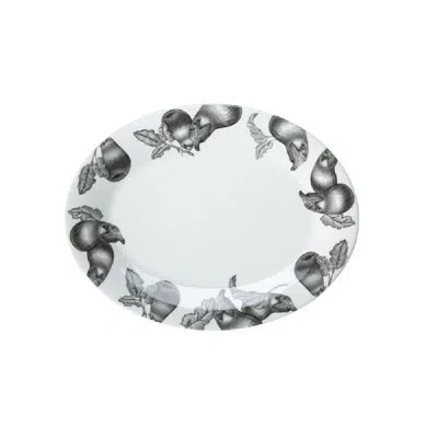 Twig New York Olive Market 16" Oval Platter In White;gray