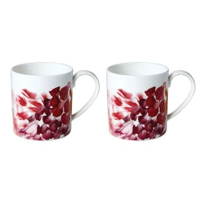 Twig New York Petals Bone China Coffee Mug In White;red