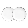Twig New York Platinum Edge - Set Of Two 6 In. Plates In White/yellow