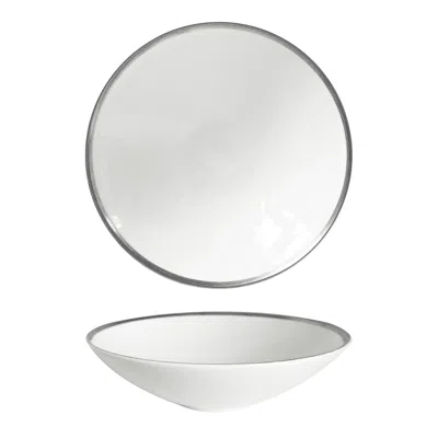 Twig New York Platinum Edge - Set Of Two Soup Bowls In White