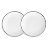 Twig New York Platinum Edge Canape/bread Plate, Set Of 2 In White