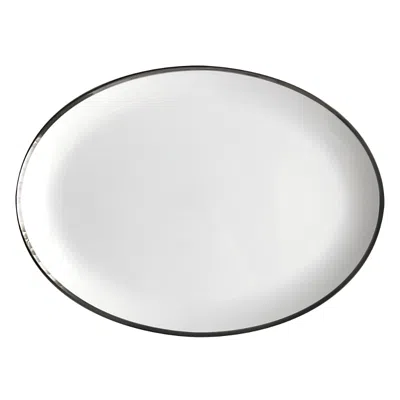 Twig New York Platinum Edge Oval Platter In Metallic