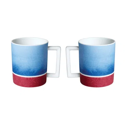 Twig New York Reve - Rose - Set Of Two Mugs In Blue