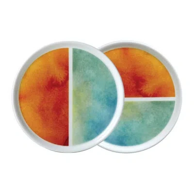 Twig New York Reve 6" Bone China Bread And Butter Plates In Orange