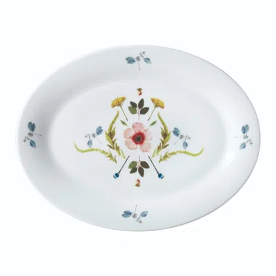 Twig New York Scandinavian Floral - 14 In. Oval Platter In White