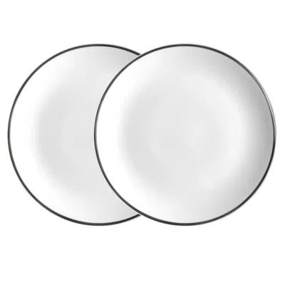 Twig New York Silver Alex Platinum - Set Of Two, 8 In. Salad / Dessert Plate In Gold/white