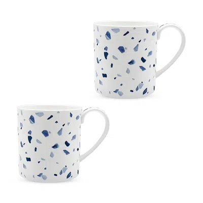 Twig New York Terrazzo Azzurro Mugs, Set Of 2 In Blue